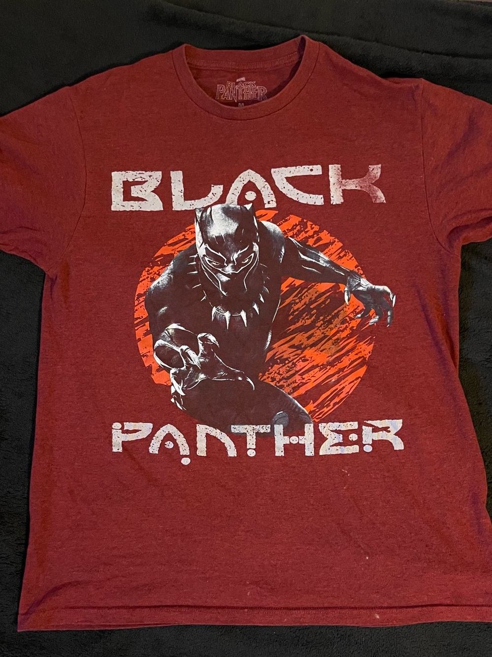 Marvel Black Panther Short-Sleeve Graphic Tee - Maroon & Orange